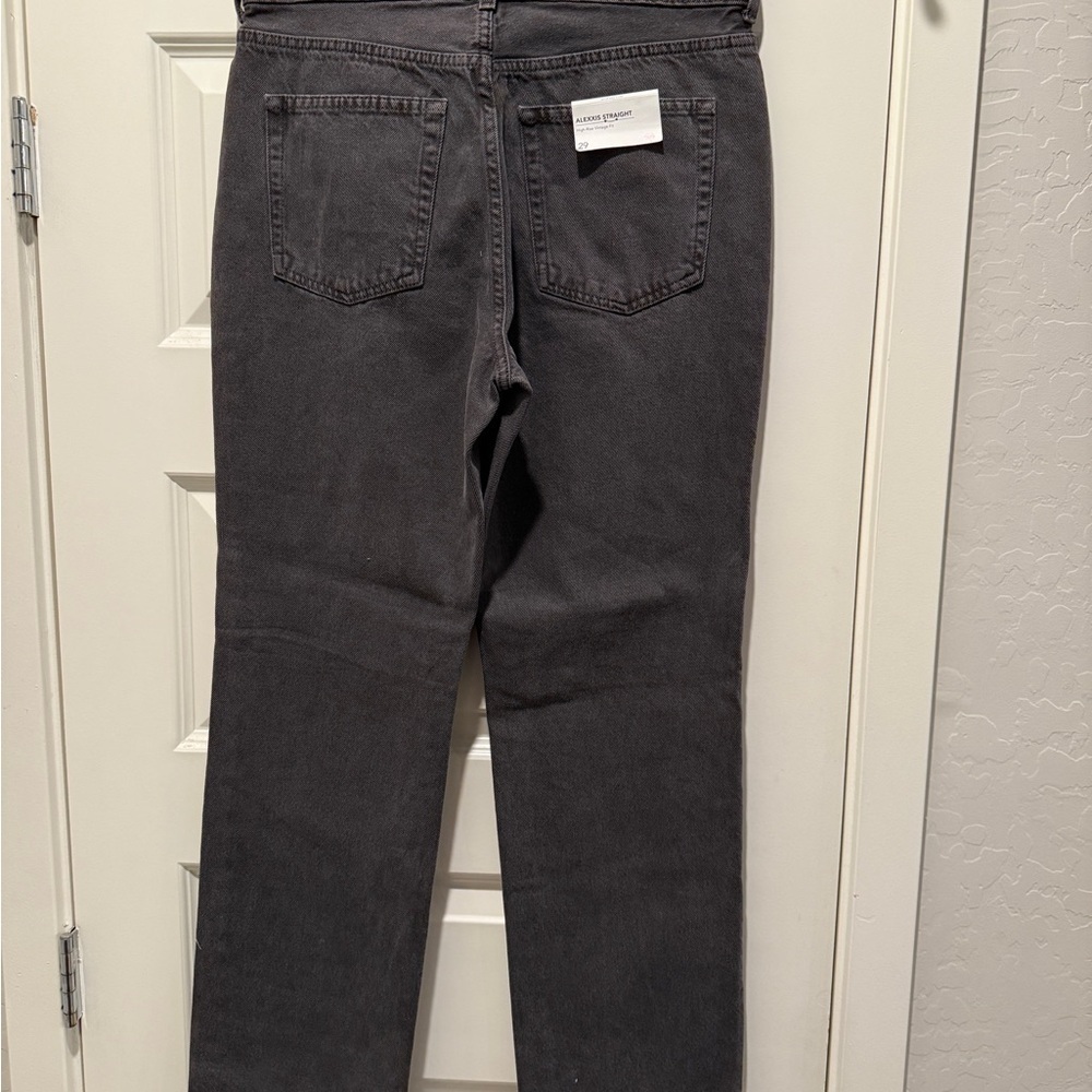 AG Adriano Goldschmied Charcoal High-Rise Vintage Straight Leg Jeans - Picture 3 of 3